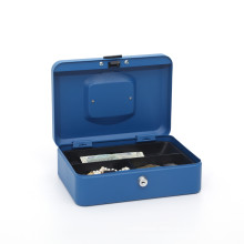 Portable metal high quality storage cash box with cylinder lock with 2keys